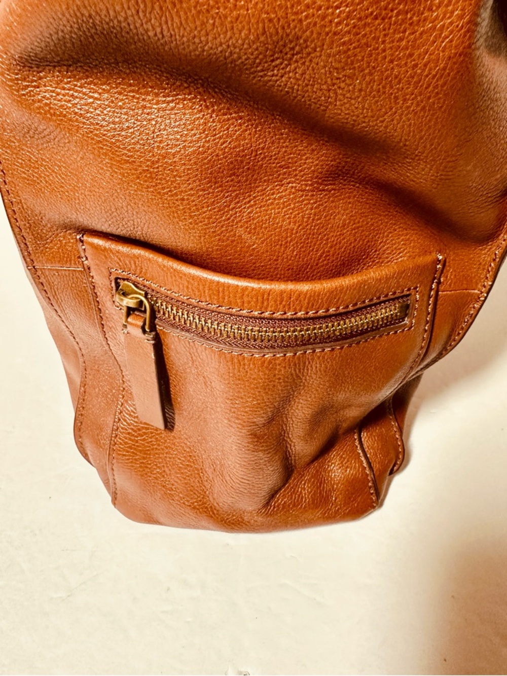 Fossil Cognac Brown Leather Tote Bag - Picture 4 of 16